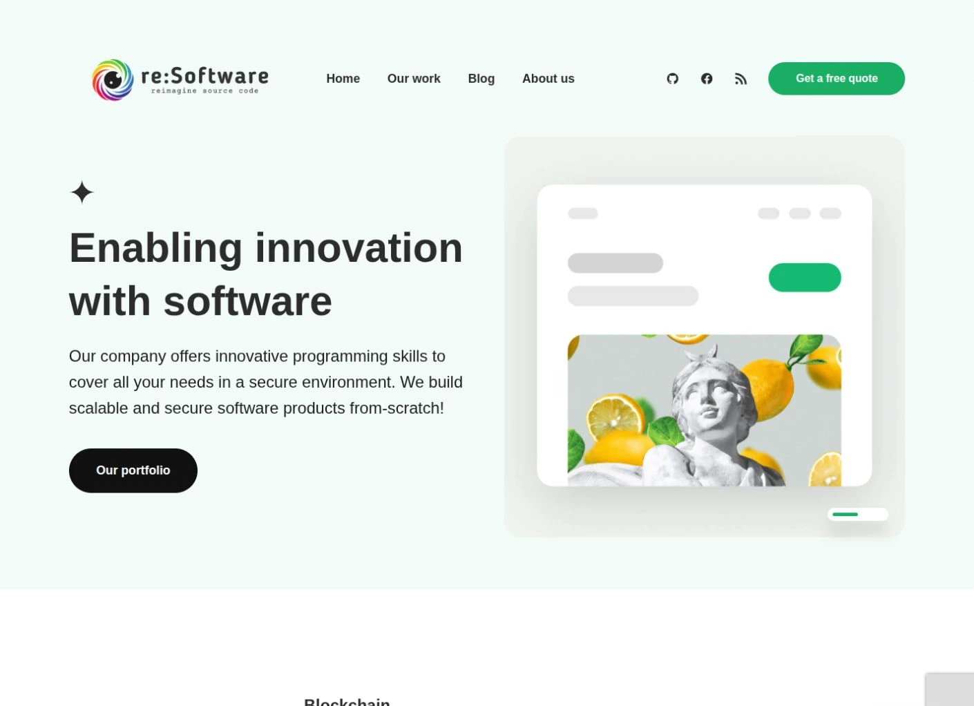 Startseite der re:Software-Website