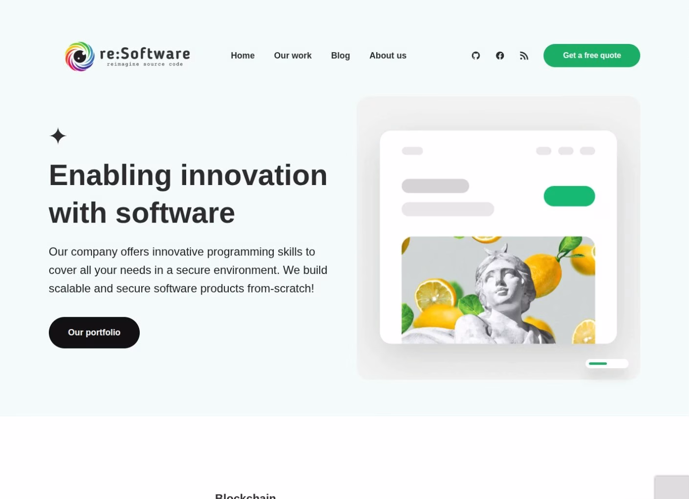 Startseite der re:Software-Website