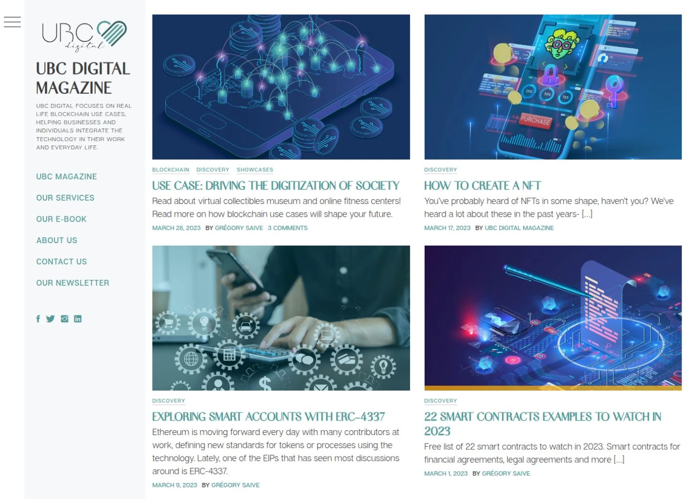 Startseite der UBC-Digital-Website