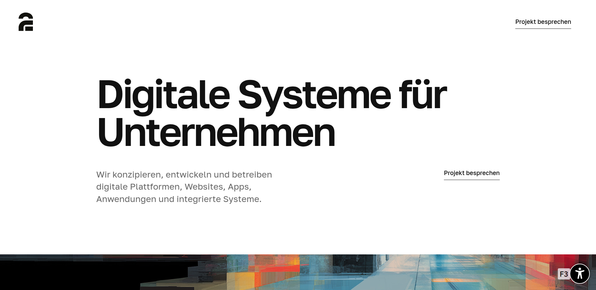 Aktuelle Startseite der Agentur web2business