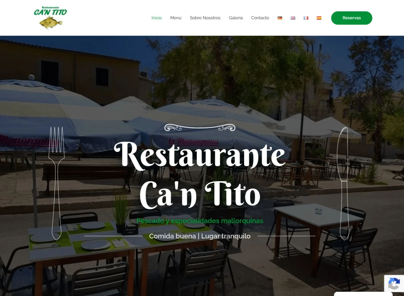 Startseite der Website des Restaurante Ca’n Tito